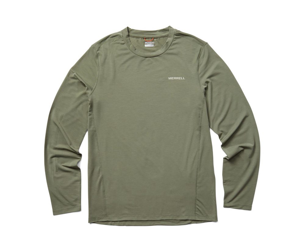 Merrell Langærmet Herre - Tencel™ Tee - Olivengrøn - SEP724069